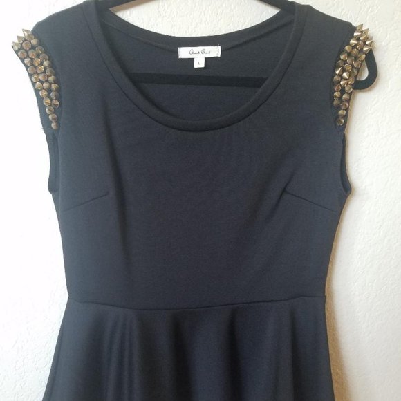 Black Bead Tops - Black Studded Peplum Top - New without tags